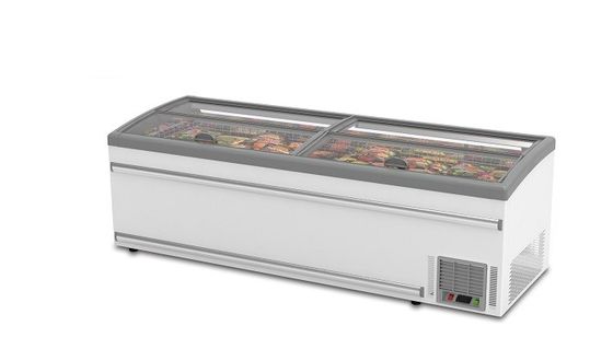 800L 1100L গ্লাস ডোর চেস্ট ফ্রিজার R290 R404A দ্বীপ ফ্রিজার স্লাইডিং কাচের দরজা